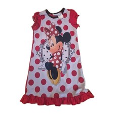 vintage 2013 Disney Minnie Mouse Girls Polka Dot Nightgown Sz 8 100 Polyester
