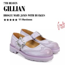 Fluevog EXCELLENT 7th Heaven Gillian rub off purple chunky brogue Mary Ja