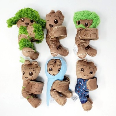 MARVEL I Am Groot Cutie Cuff Plush Slap Bands - Complete Set of 6 - NEW!!