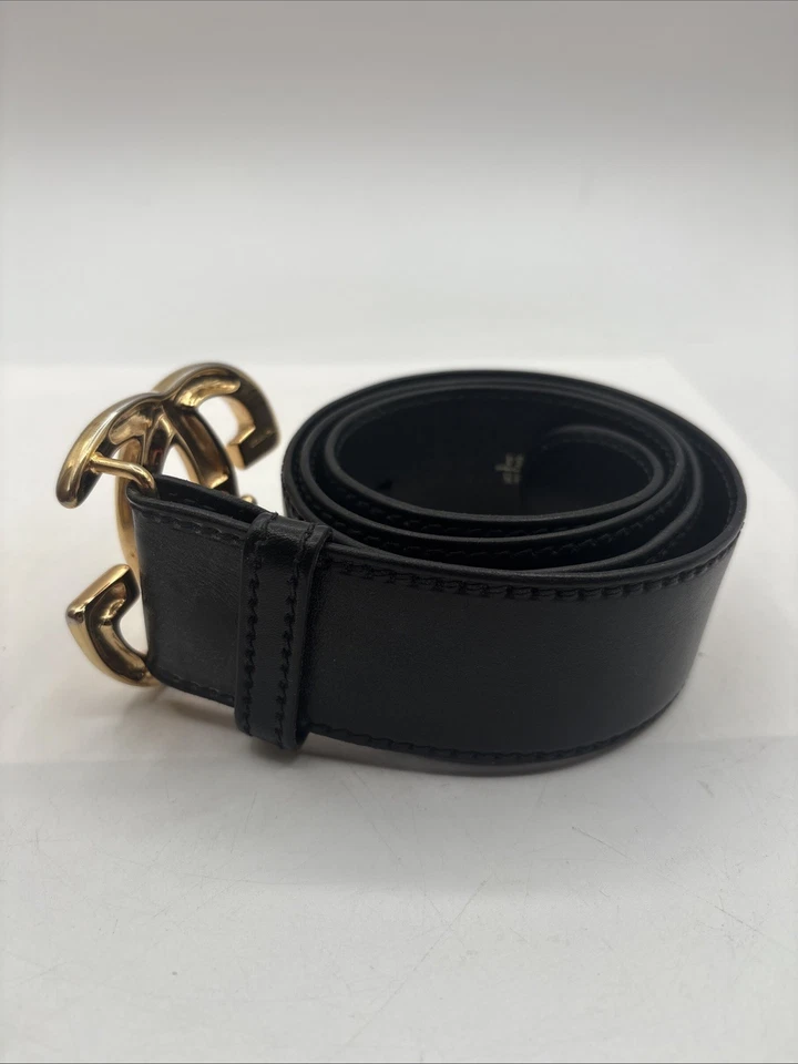 Cinturón Gucci GG negro años 70 para hombre talla 85/34 cuero con caja original Foto 4 de 4