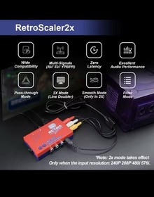 RetroScaler2x AV to HDMI Up-Scaler Converter Line-Doubler Retro Consoles Tink