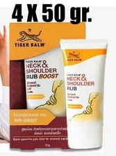 4x 50gr. TIGER BALM NECK & SHOULDER RUB BOOST RELIEVE NECK AND MUSCLE  THAILAND