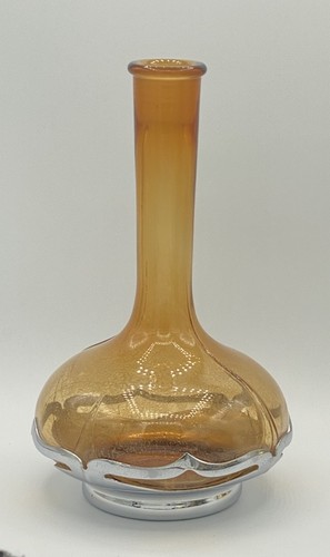 Farber Brothers Chrome & Cambridge Glass Decanter Vase 1920's