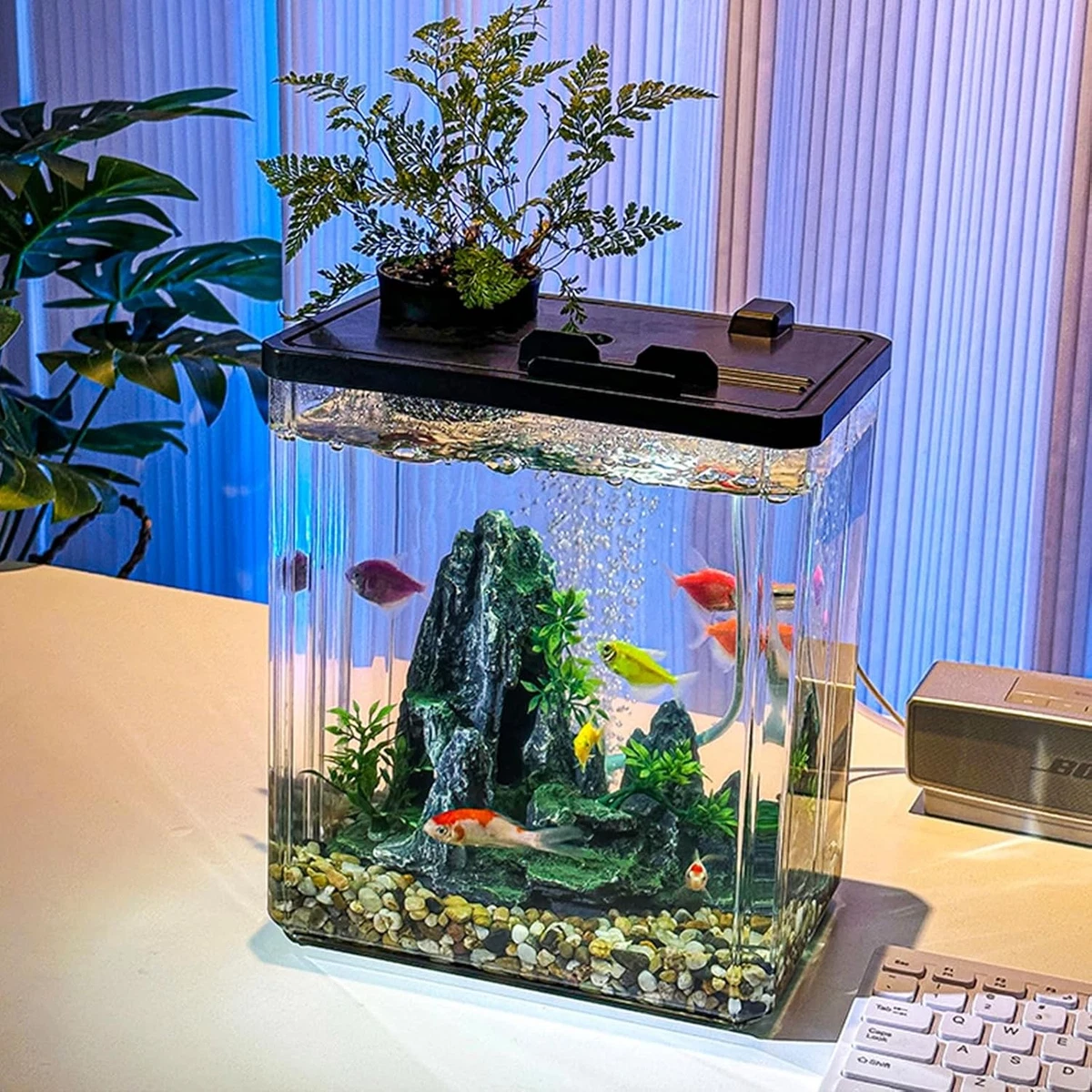 fish tank accessories ebay Aquarium Decorations Set, Decor with Artificial Plants and Resin Ornaments, Betta Fish Tank for Small Tanks, Soft Safe Plastic Plants with Hideout Cave Dcor(Ornaments set #2) 1 x Vase Fishbowl or 1 x Bracket Aquariums & Tanks for Sale