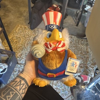 Applause Los Angeles 1984 Olympics Sam The Olympic Eagle Plush Figure & Flag USA