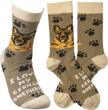 Primitives By Kathy Socks - I Love My German Shepherd