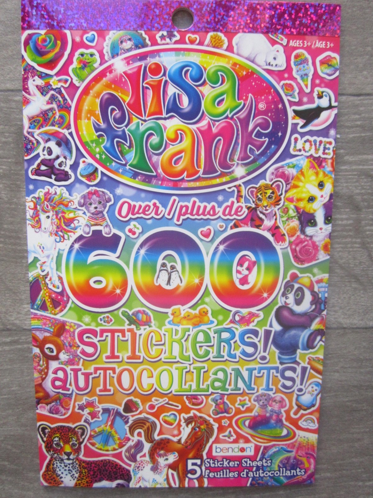 Lisa Frank Sticker Book Over 600 Stickers Unicorn Rainbow Cat Ice Cream Puppy