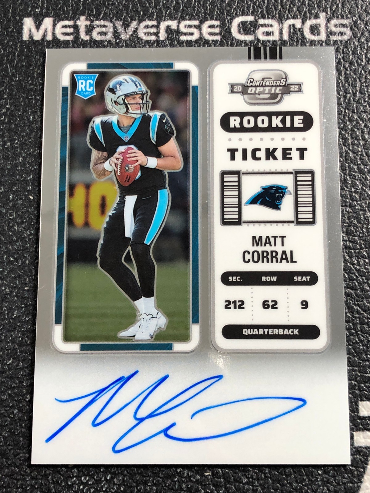 2022 Contenders Optic Rookie Ticket On-Card Autograph #130 RC Matt Corral B