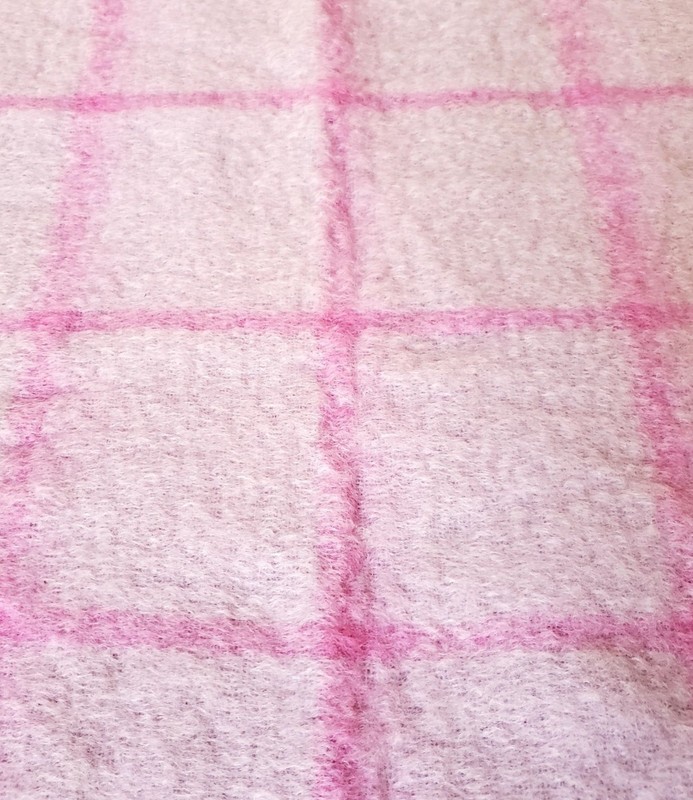 VTG Avoca Ireland 70% Mohair 30% Wool Throw 59x39" Blanket Pink Plaid Soft Cozy