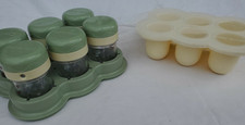 Baby Bullet Lot Of 6 Baby Food Containers W/ Tray W/ Lids