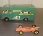 1965 Lesney Matchbox Major Pack M6 RACING CAR TRANSPORTER & 1966 Lotus Car #19D