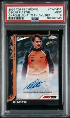 2025 Topps Chrome F1 Oscar Piastri Black AUTO Logofractor /75!!  ️ ️  