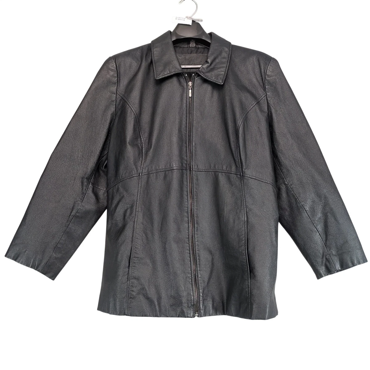 Jacqueline Ferrar Black Leather Outer Shell Coats, Jackets & Vests