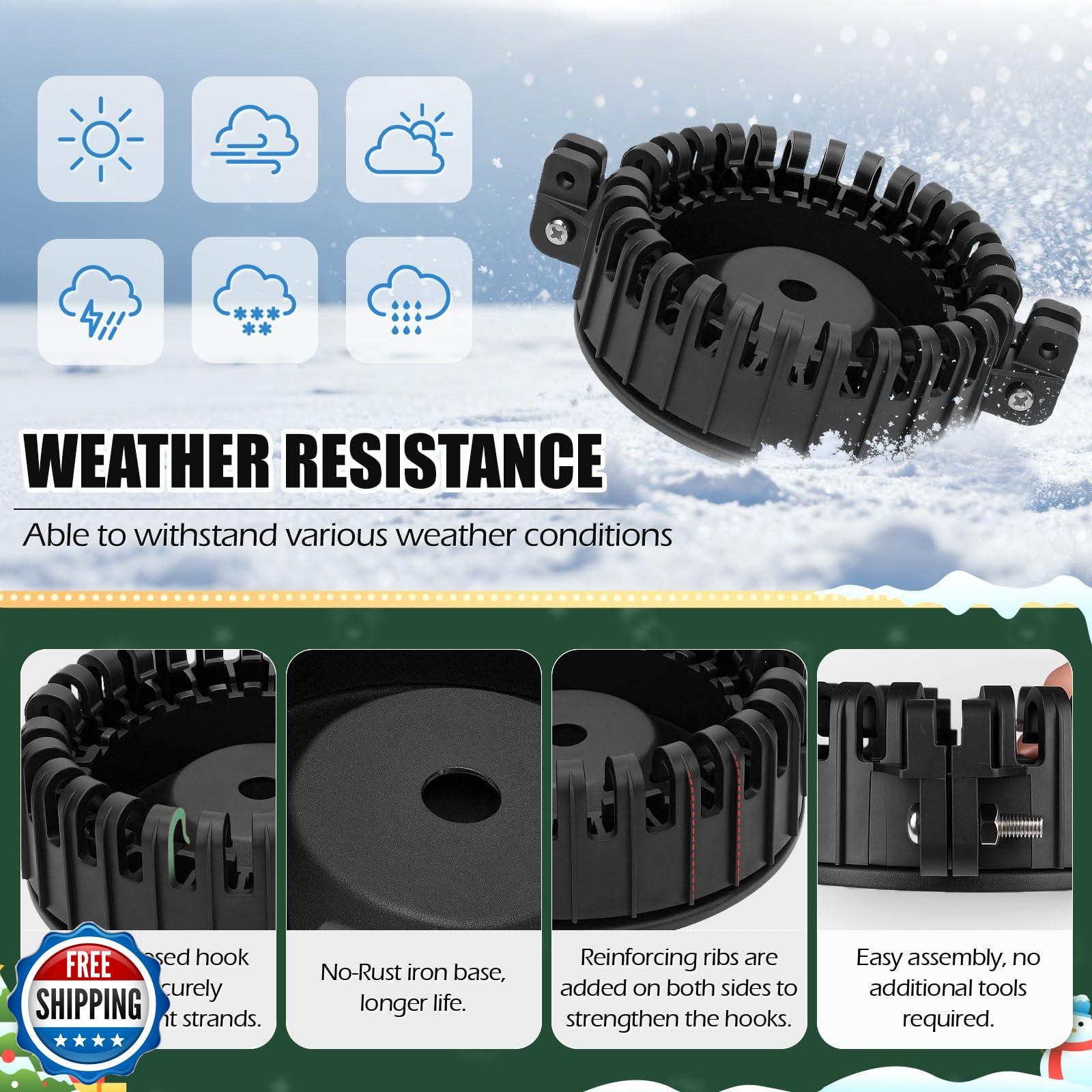 Lettry Flag Pole Christmas Tree Kit, Include Flag Pole Mega Topper Light Hook