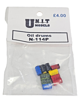 Unit Models N-114P Spur N bemalte Ölfässer 1:148 Anlage Landschaften selten eingetütet.
