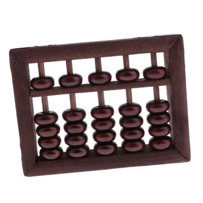 Vintage Chinese Wooden Bead 5 Rods Arithmetic Abacus With