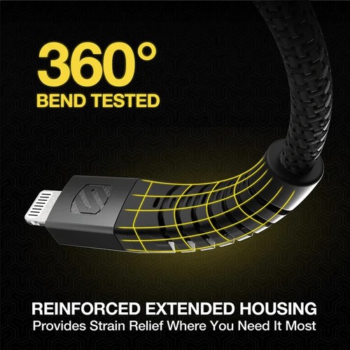 Scosche STRIKELINE Heavy-Duty USB-A auf Lightning Kabel SCHWARZ MFi-zertifiziert - Bild 4 von 4