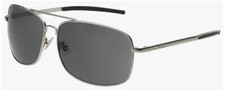 Fossil Women's Rectangle Full Metal Rim Sunglasses – Silver Frame & Black Lens