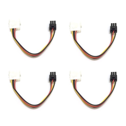 4 Pack Molex 4 Pin-6 Pin PCI-Express Video Card Power Converter Adapter Cable - Picture 2 of 9