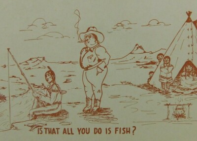Is That All You Do Is Fish? Comic Western Funny Chrome Vintage Postcard