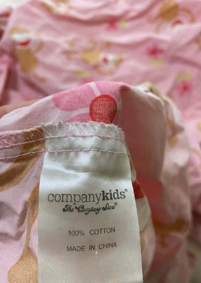 Company Niños Sábanas Queen Planas y Ajustadas Rosa Flores y Monos Felices Defectos Leer Foto 2 de 4