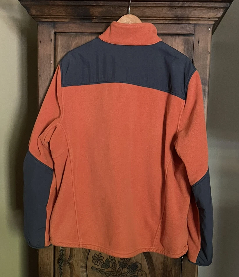 LL Bean Mens Size XL Polartec Wind Pro Color Block Full Zip Fleece
