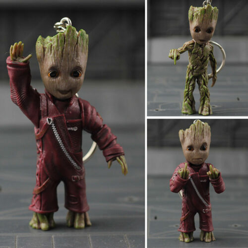 Baby Groot Key Chain Guardians of The Galaxy Vol 2 Alloy Keyring Figure Pendant - Picture 1 of 9