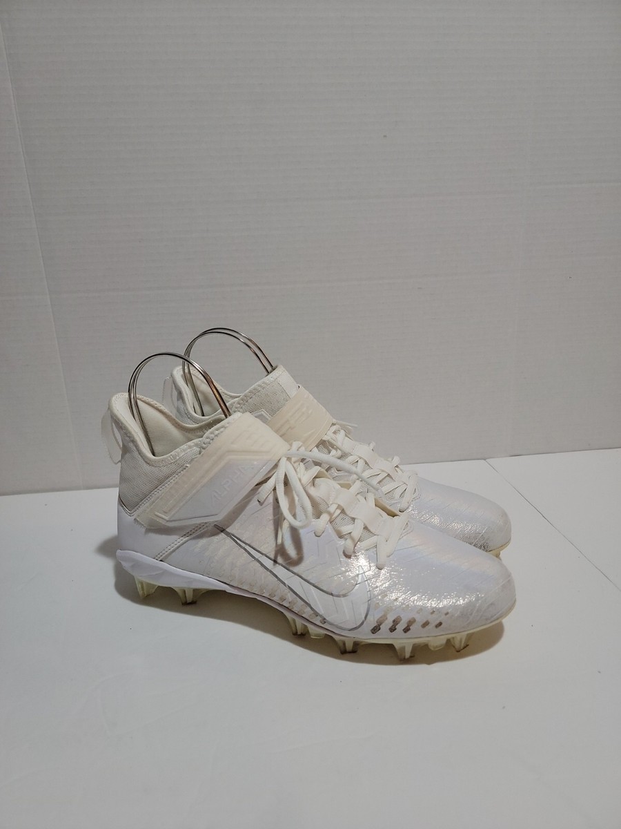 Nike Alpha Menace Pro 2 Mid White Iridescent Football Cleats  display picture 1