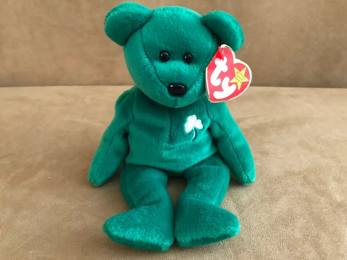 Green beanie baby clearance with shamrock