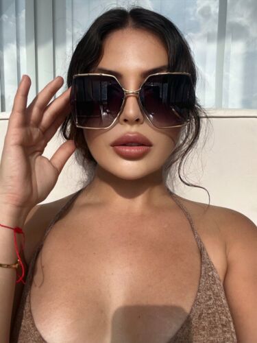 Nuevas gafas de sol Gucci GG0817s cuadradas de gran tamaño para mujer marco dorado lentes gris - Imagen 1 de 7