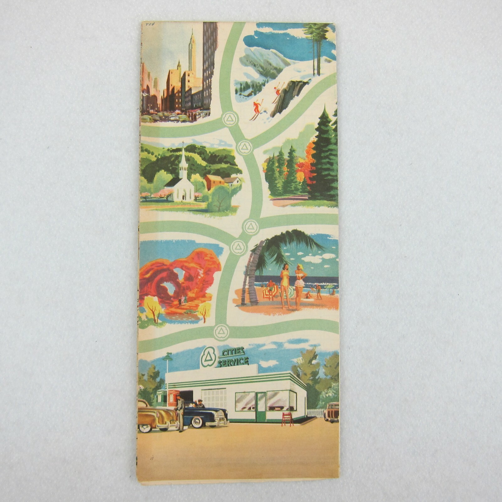 Vintage 1950s Cities Service Road Map North Dakota & South Dakota eBay