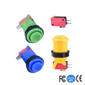 7 x MIX color HAPP LONG ARCADE PUSH BUTTON , JAMMA, MULTICADE with micro switch