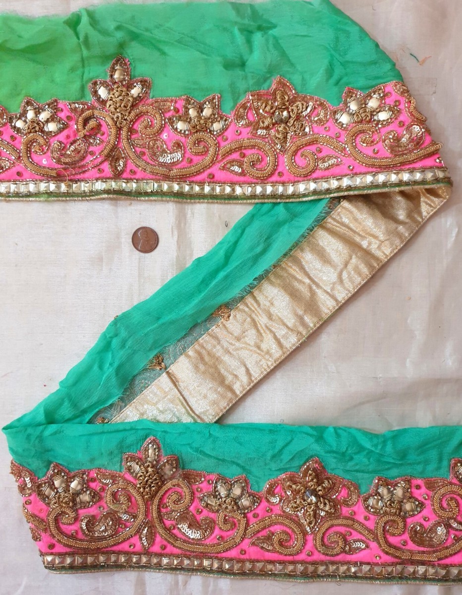 Vintage Rust Sarees 100% Pure Silk Printed Zari Border Sari 5YD Craft