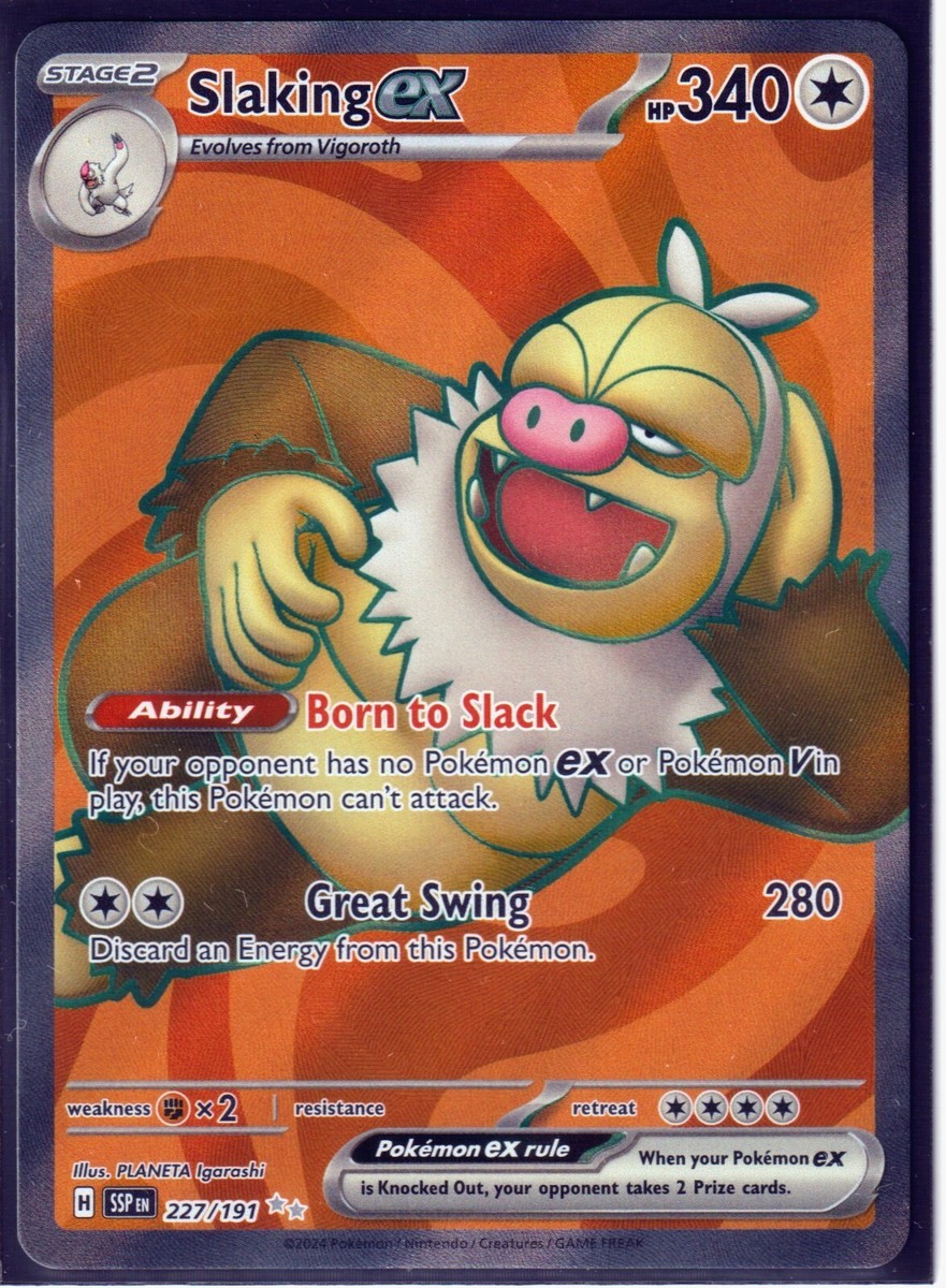 SLAKING ex 227/191 SURGING SPARKS POKEMON -FULL ART -ULTRA RARE