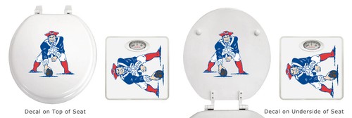 NFL Themed 2 Pc White Finish Bathroom Scale and Molded Wood Toilet Seat w/ Logo - Picture 18 of 31