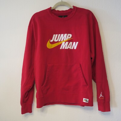 NIKE JORDAN Jumpman Mens Sweatshirt 2021 Red Medium DA7194-877 I IV bred china M
