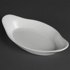 6X Olympia Whiteware Oval Eared Dishes 229x127Mm White Porcelain Serving