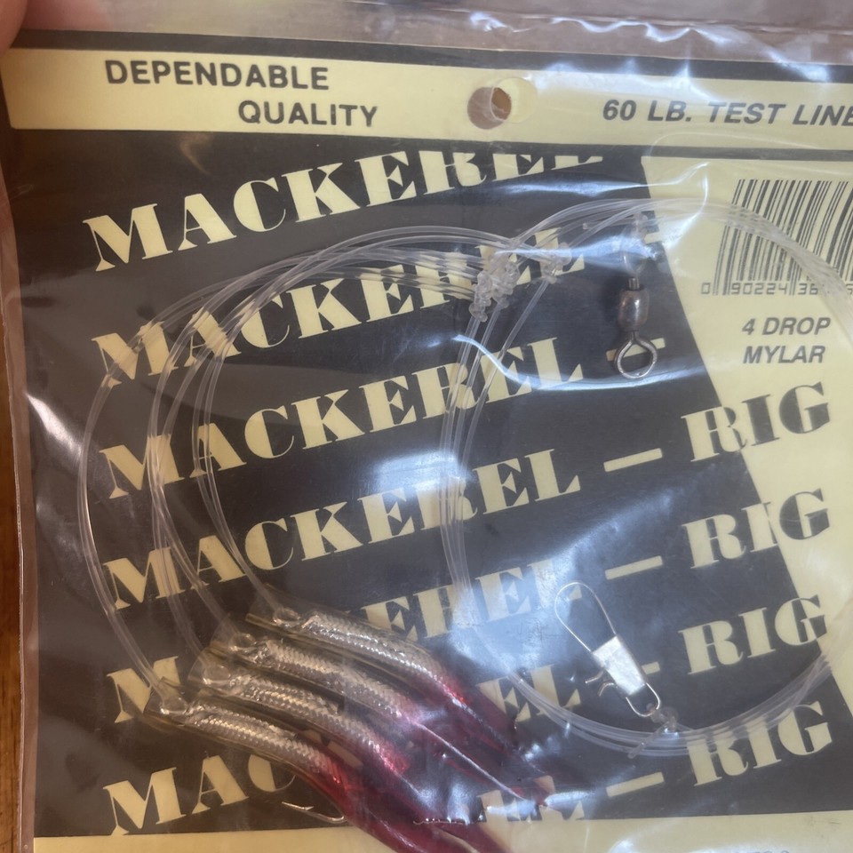 Mackerel Rig 4 Drop Mylar 60 Lb Test Line Zing Products Westport MA | eBay