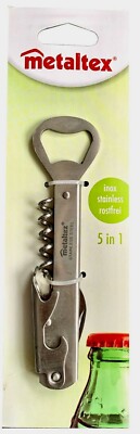 Kellnerkorkenzieher Kellnermesser Flaschenöffner 5 in 1, Metaltex 250-511010