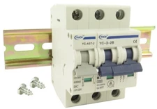 120V AC Shunt Trip Din Rail Screws 2-Pole Miniature Circuit Breaker B/C/D Curve