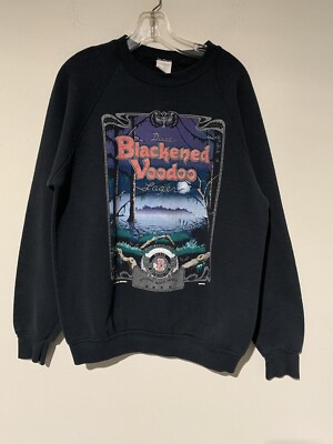 Vintage Blackened Voodoo Lager 1991 Beer Promo Sweatshirt Size Large USA JJ25