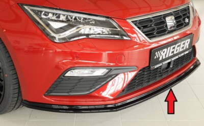 Rieger Spoilerlippe für Seat Leon 5F Facelift Frontspoiler Lippe schwarzglanz