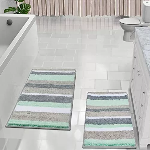 Bath Rug Set Microfiber Bathroom Shower Rugs Toilet Mat Non Slip