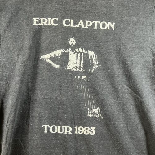 Vintage 1983 Eric Clapton Camel Cigarettes European Tour T-Shirt Small schwarz - Bild 2 von 8