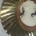 Vintage Cameo Collar Clip, Gold Tone Color, Beautiful Large Cameo — photo 4