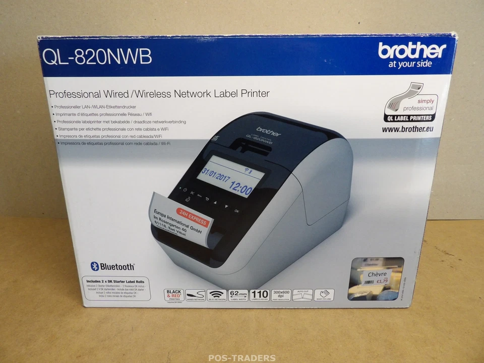 Brother QL-820NWB Thermal Label Barcode Printer WiFi Bluetooth - IN BOX + PS - Bild 2 von 4