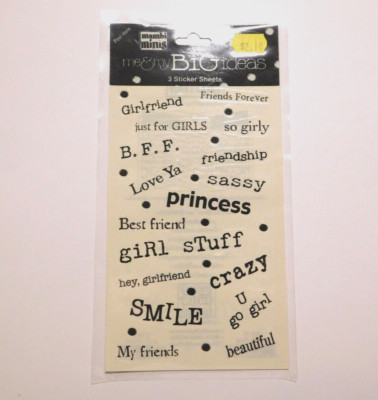 Mambi Minis Me & My Big Ideas 3 Sheets  ~Friends Slang~ Stickers Multi Pack