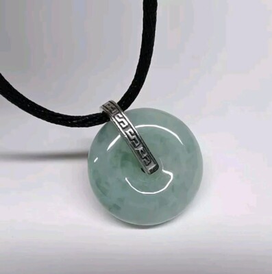 Certificated Jade Donut Pendant light Green Round Circle Jadeite hole 玉环平安扣 翡翠A货