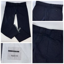 Prada Milano Tight Fit Chino Denim Pants 38x32 Navy Cotton Poly Romania YGI Y445