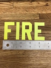 2  Lime Green Firefighter Helmet Letter Decals: CHOOSE YOUR LETTERS
